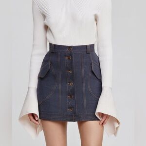 Acler Navy Mini Skirt